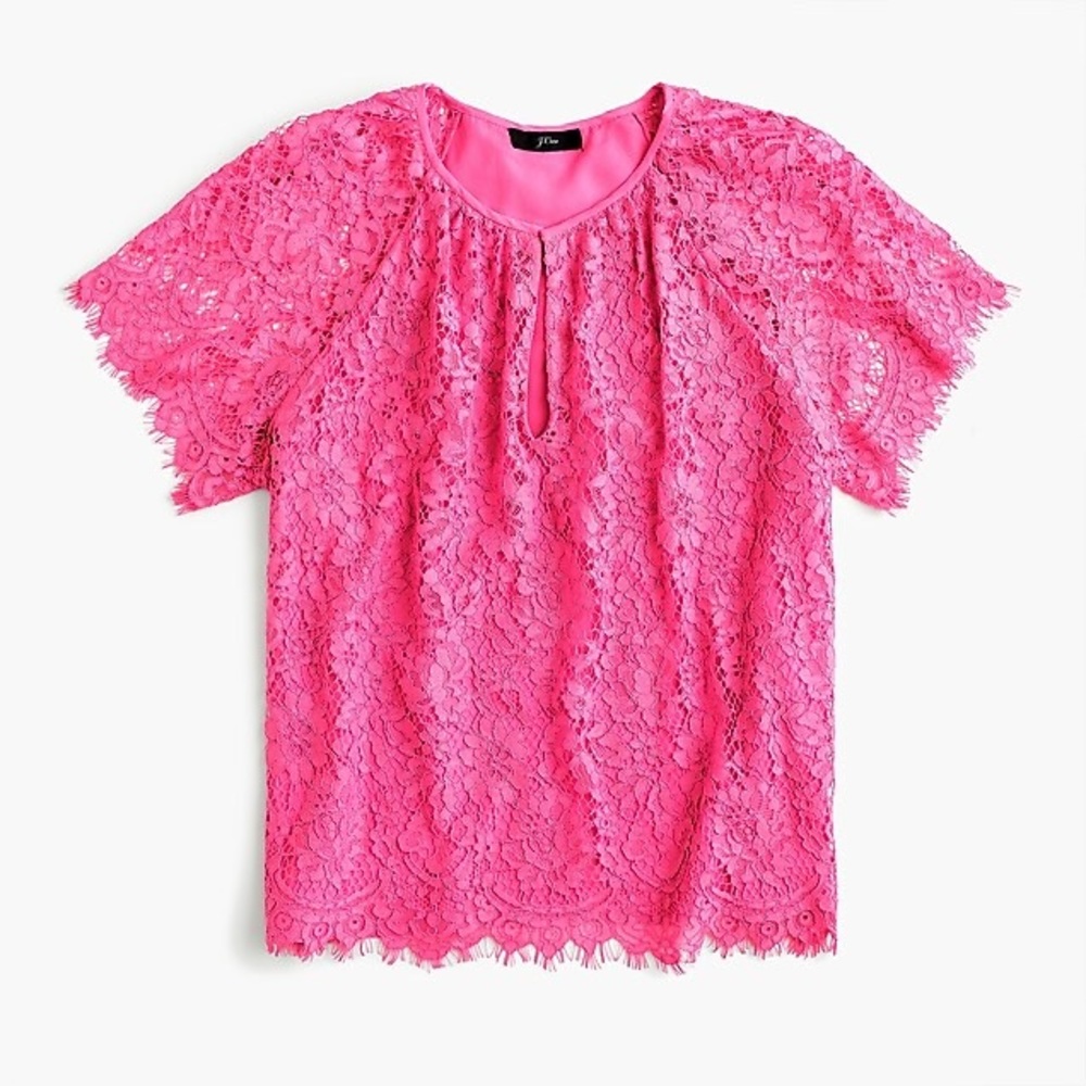 EUC! J. Crew Lace Top - Pink!